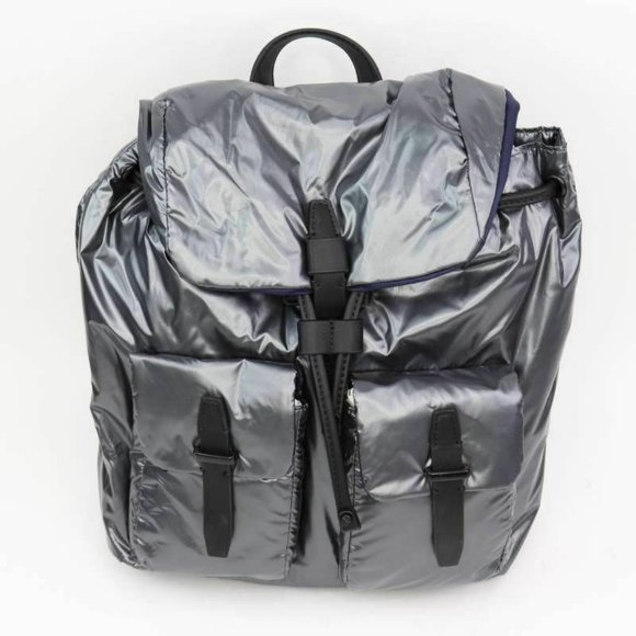 Kenneth Cole Unisex Backpack Silver Square Dual - Picture 1 of 10